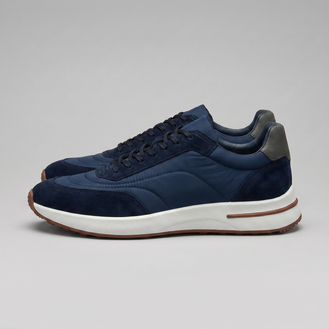 Men's Suede Panel Lace-Up Trainers BOGO