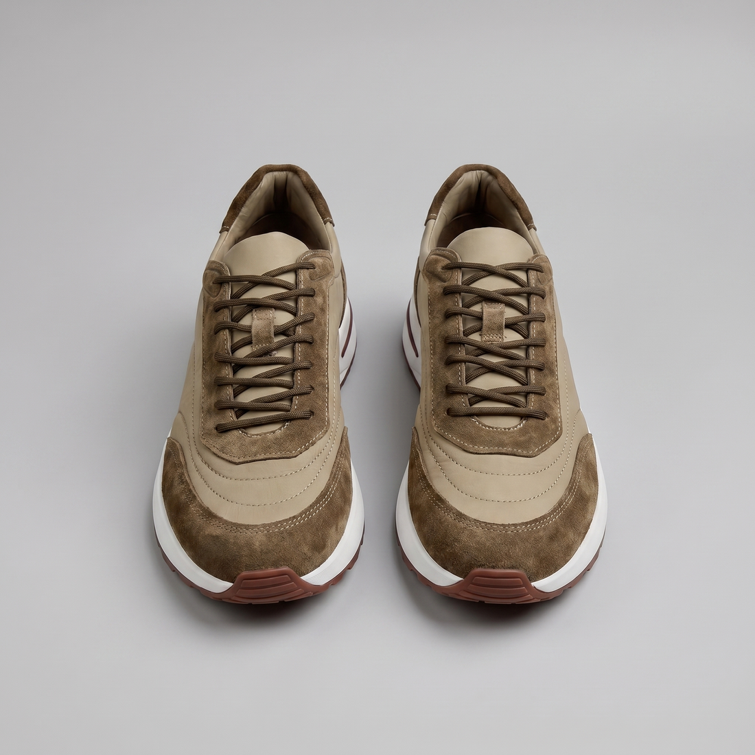 Men's Suede Panel Lace-Up Trainers