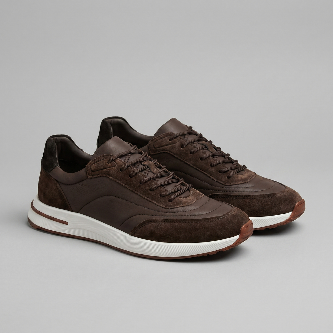 Men's Suede Panel Lace-Up Trainers BOGO