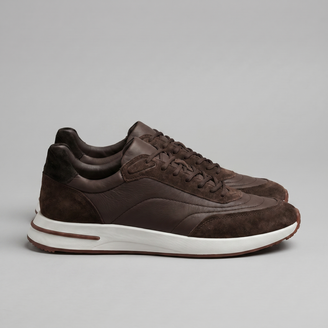Men's Suede Panel Lace-Up Trainers BOGO