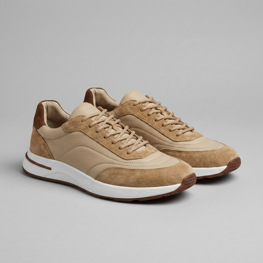 Men's Suede Panel Lace-Up Trainers BOGO