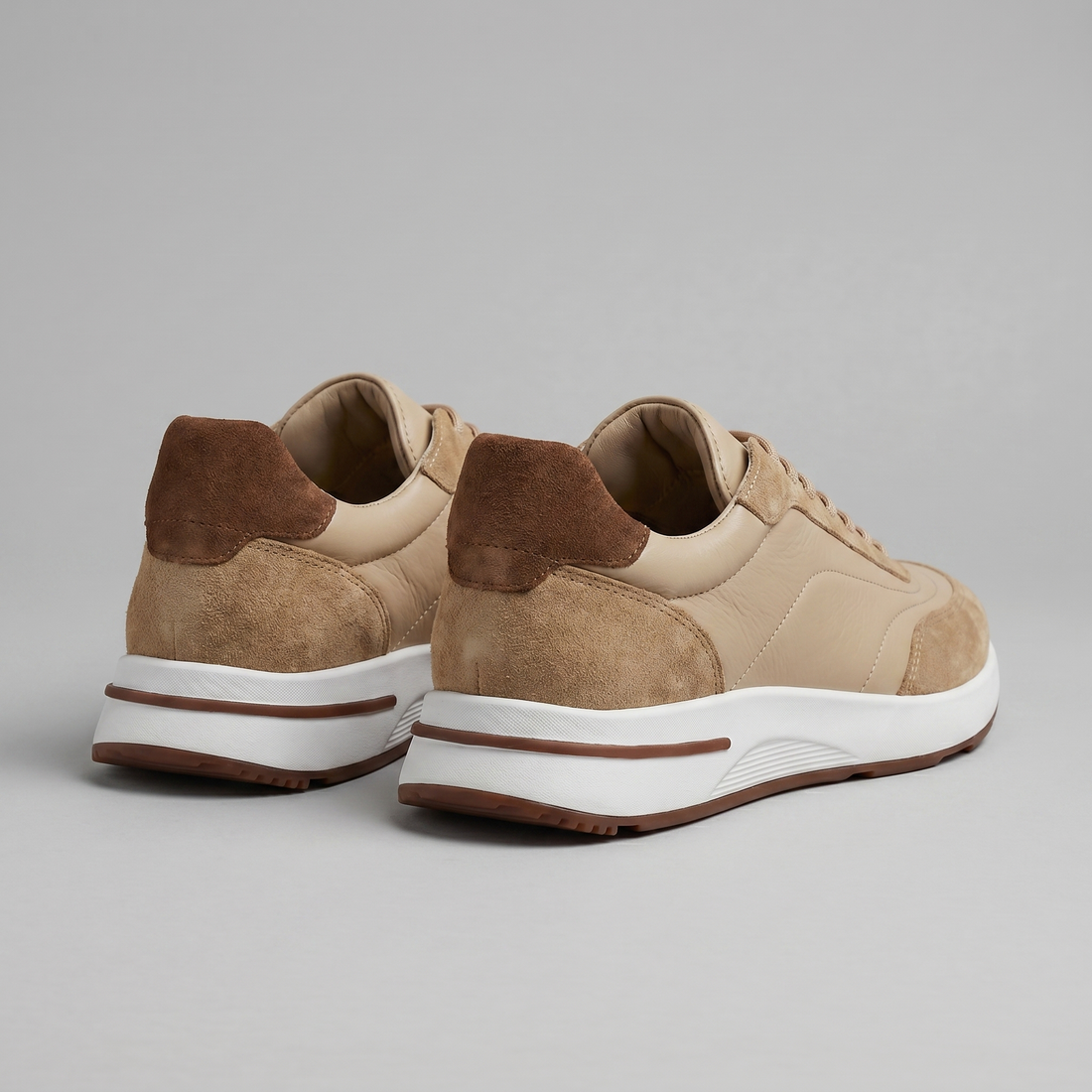 Men's Suede Panel Lace-Up Trainers BOGO