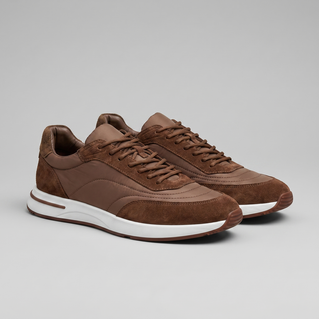 Men's Suede Panel Lace-Up Trainers BOGO