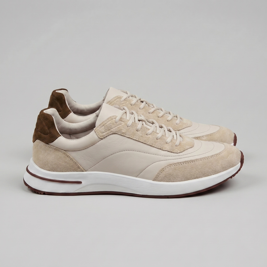 Men's Suede Panel Lace-Up Trainers BOGO