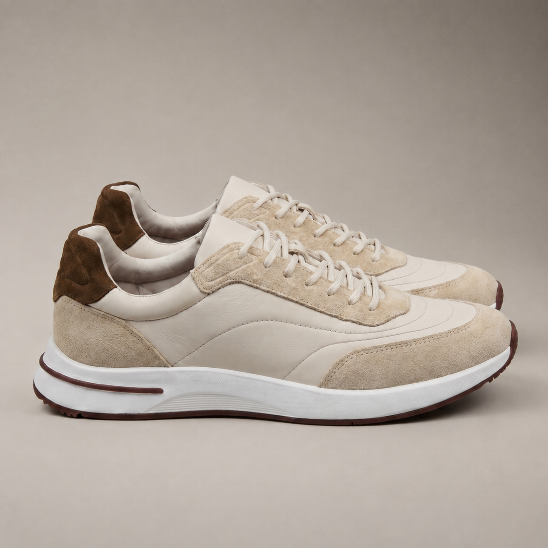 Men's Suede Panel Lace-Up Trainers
