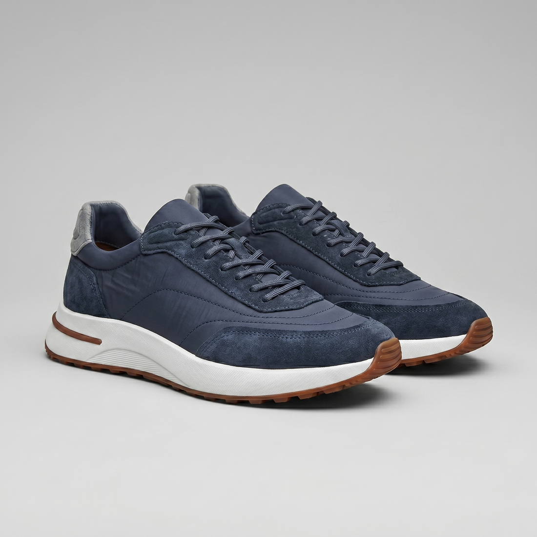 Men's Suede Panel Lace-Up Trainers BOGO