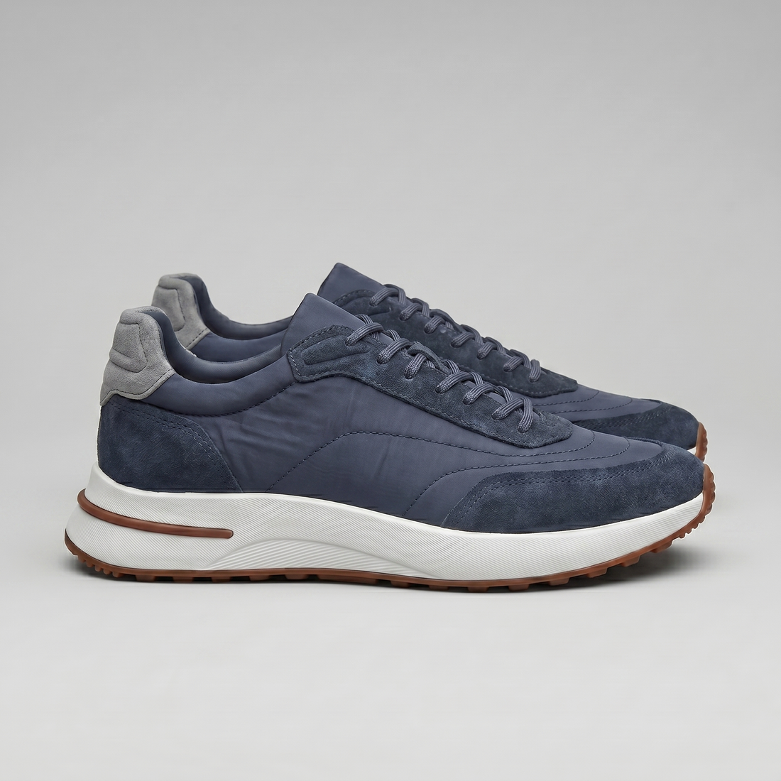 Men's Suede Panel Lace-Up Trainers