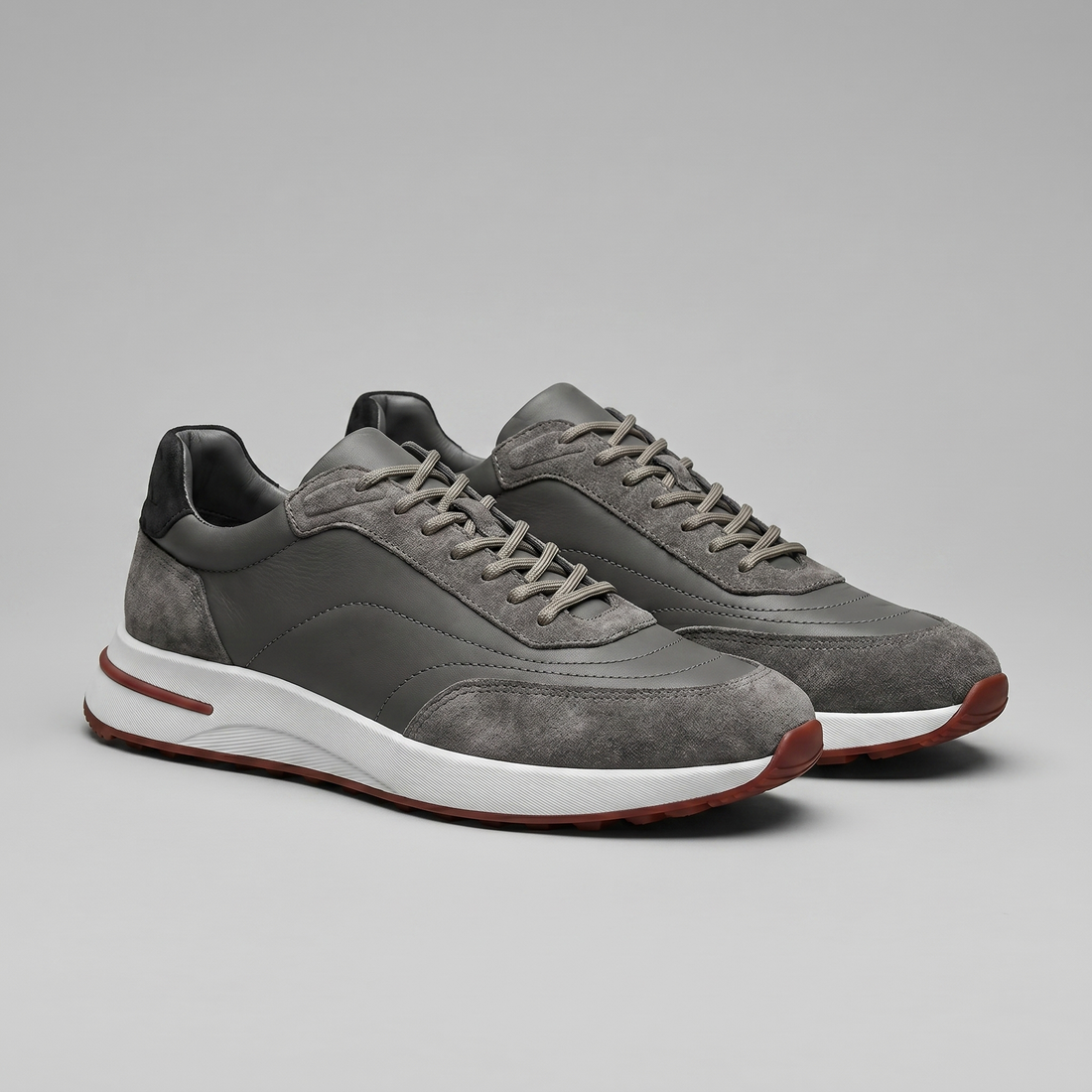 Men's Suede Panel Lace-Up Trainers BOGO
