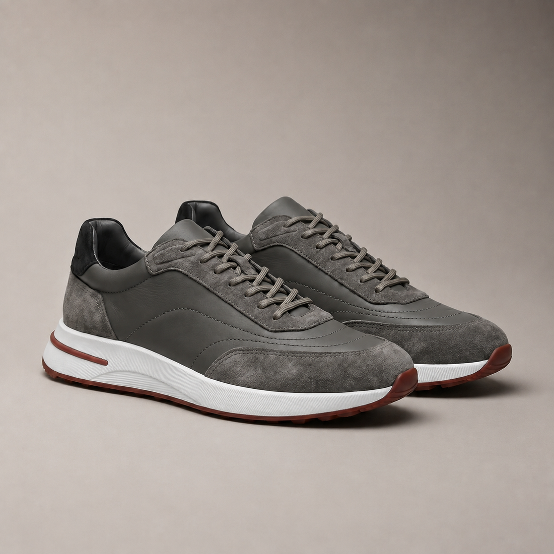 Men's Suede Panel Lace-Up Trainers