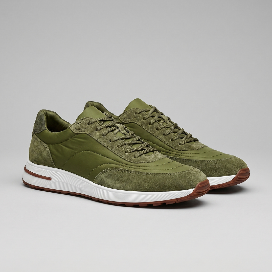 Men's Suede Panel Lace-Up Trainers BOGO