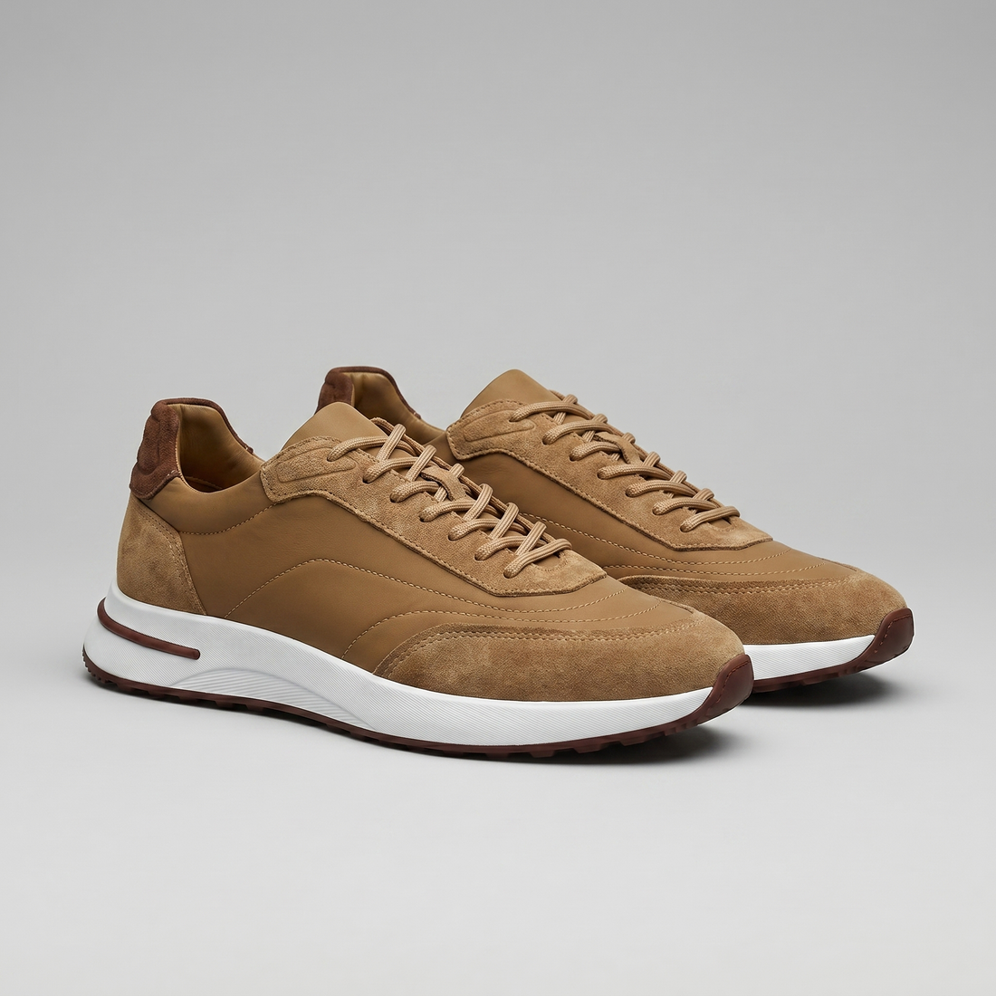 Men's Suede Panel Lace-Up Trainers BOGO