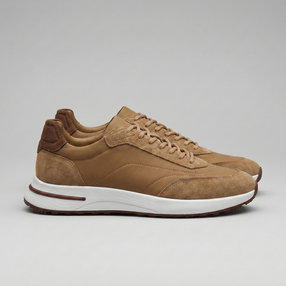 Men's Suede Panel Lace-Up Trainers BOGO