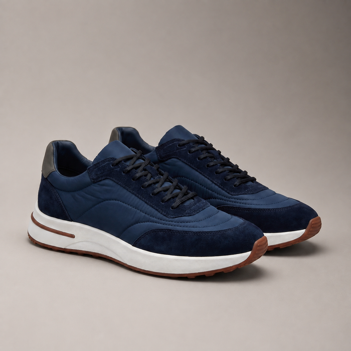 Men's Suede Panel Lace-Up Trainers BOGO