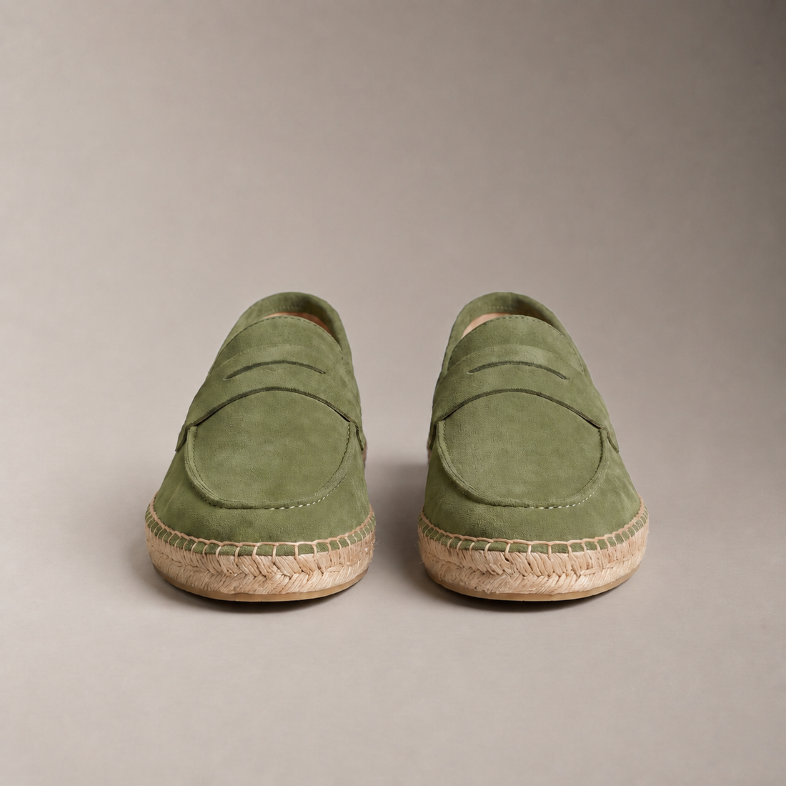 Men's Suede Penny Espadrille Loafers