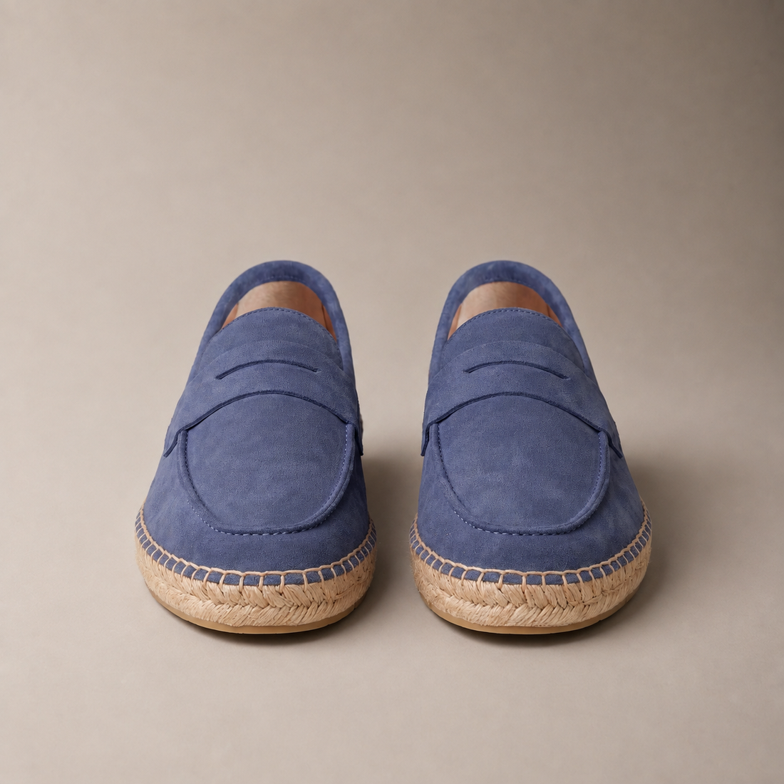 Men's Suede Penny Espadrille Loafers