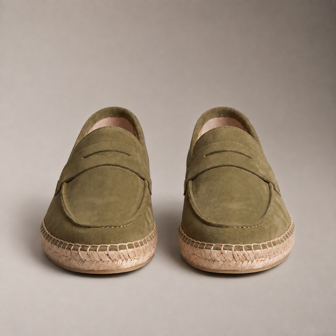 Men's Suede Penny Espadrille Loafers