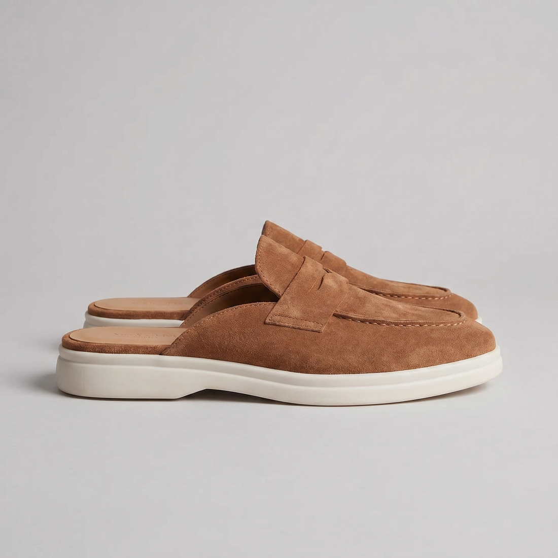 Men's Suede Penny Loafer Mules