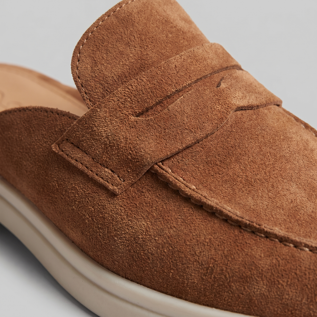 Men's Suede Penny Loafer Mules