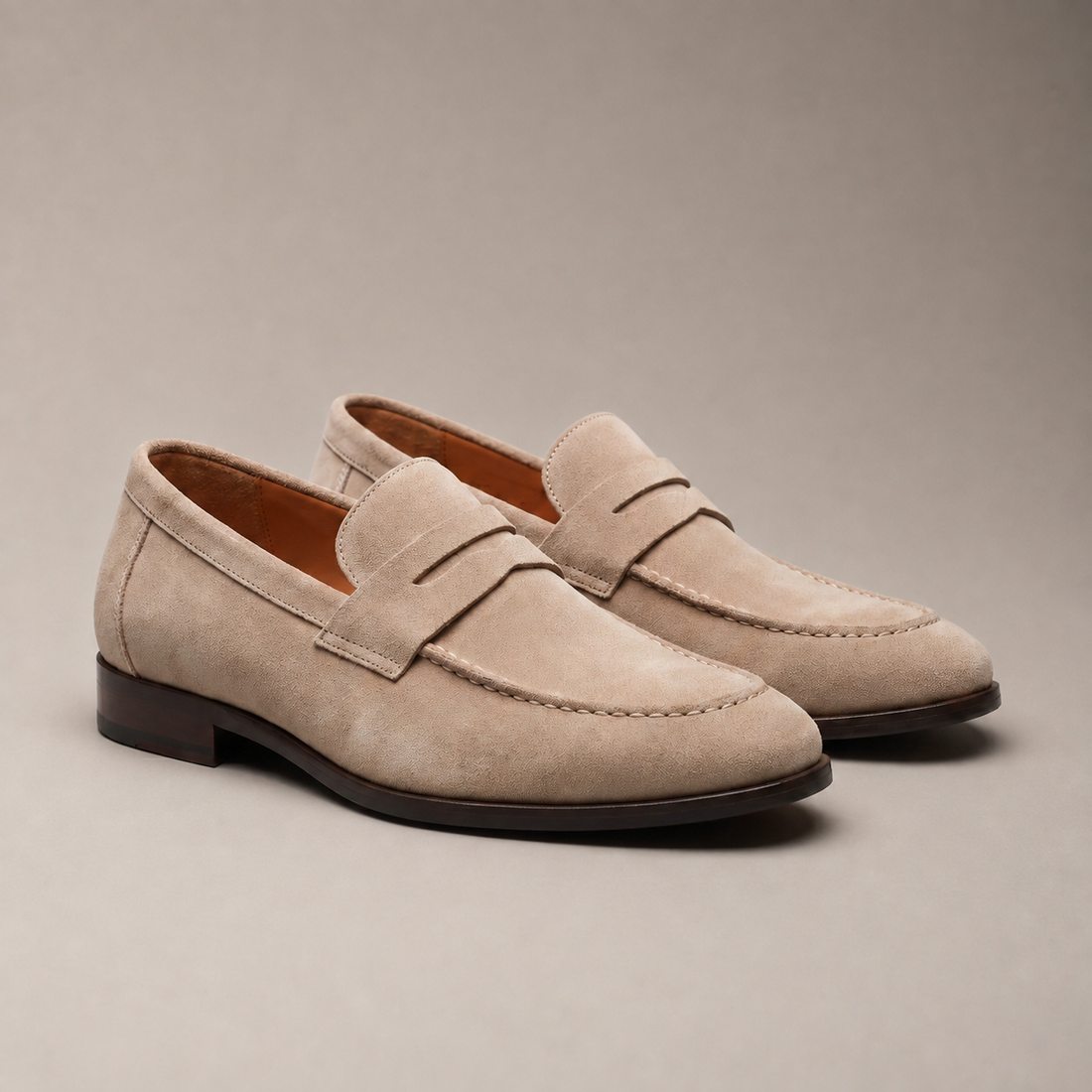 Men's Suede Penny Loafers