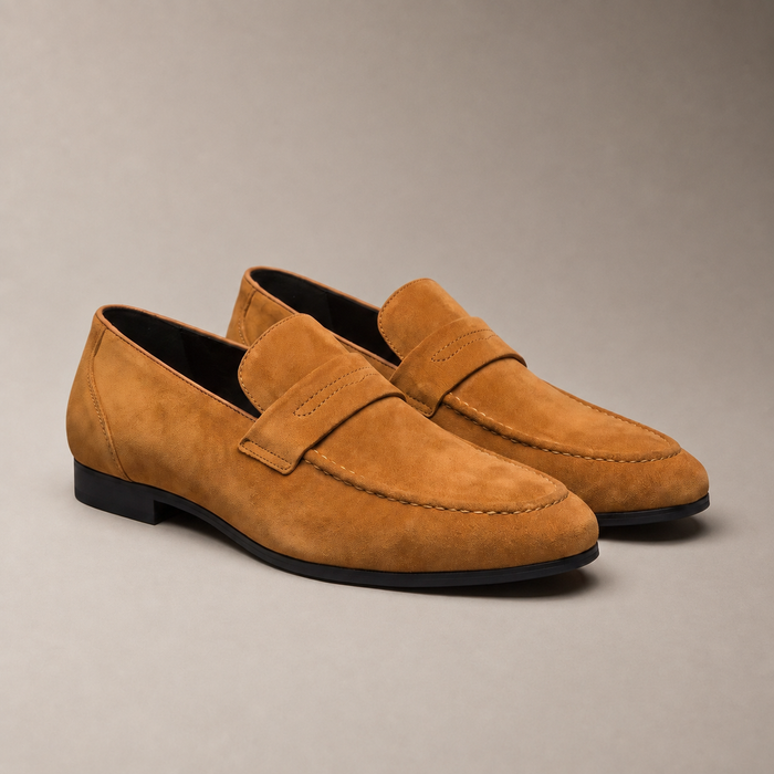 Men's Suede Penny Loafers