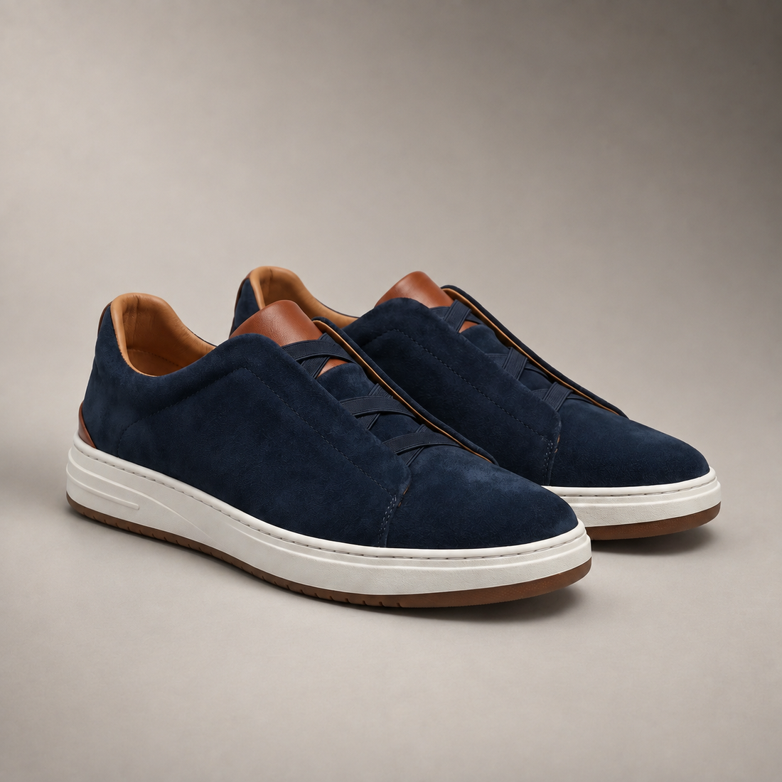 Men's Suede Slip-On Casual Sneakers