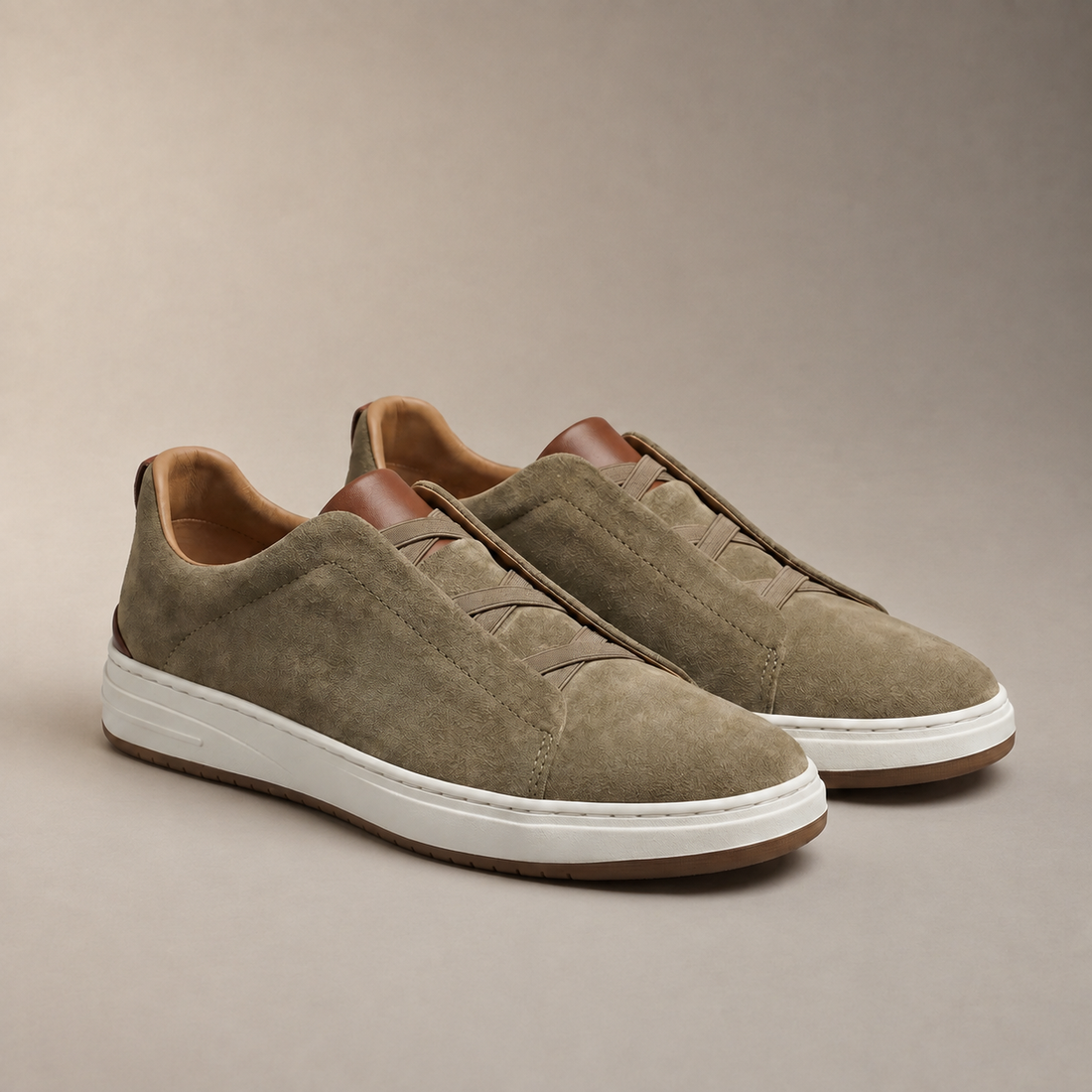 Men's Suede Slip-On Casual Sneakers