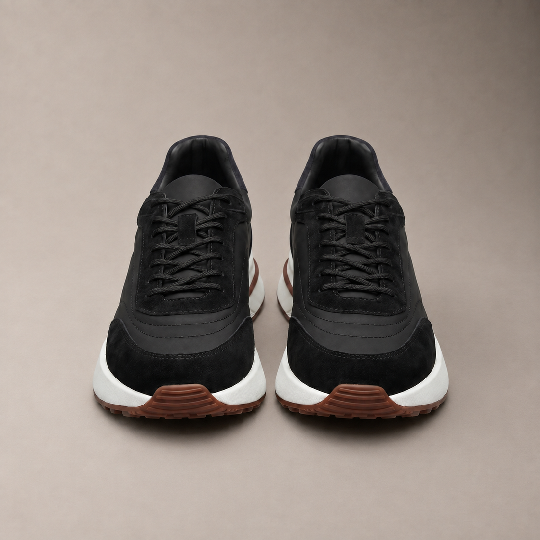 Men's Suede and Nylon Panel Trainers