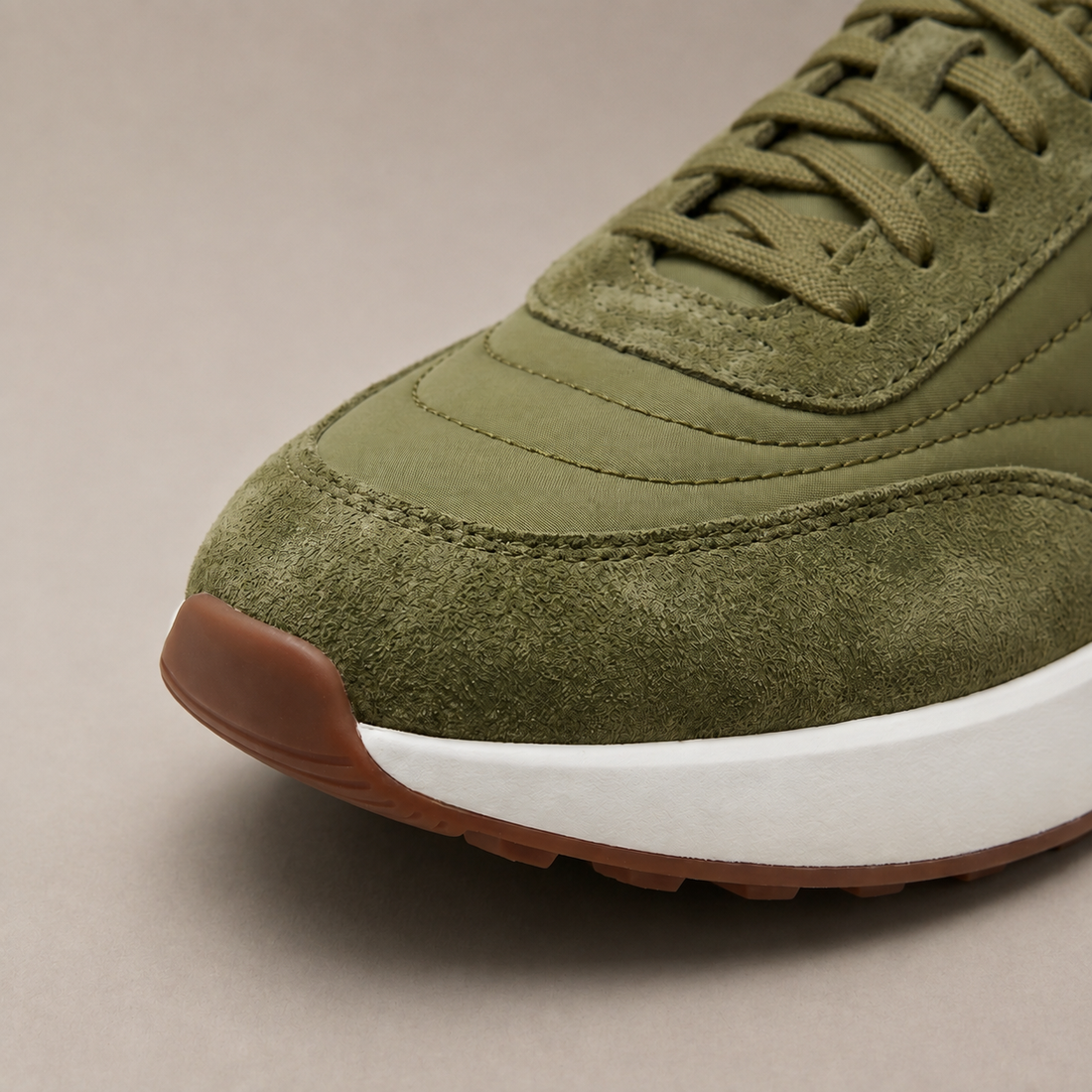 Men's Suede and Nylon Panel Trainers