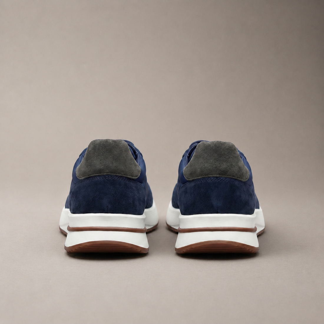 Men's Suede and Nylon Panel Trainers