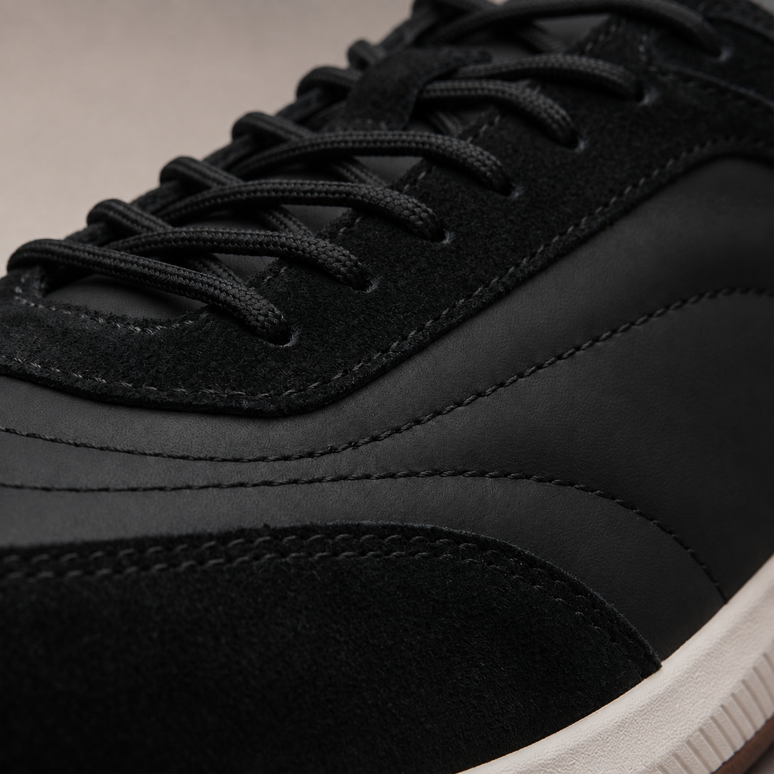 Men's Suede and Nylon Panel Trainers