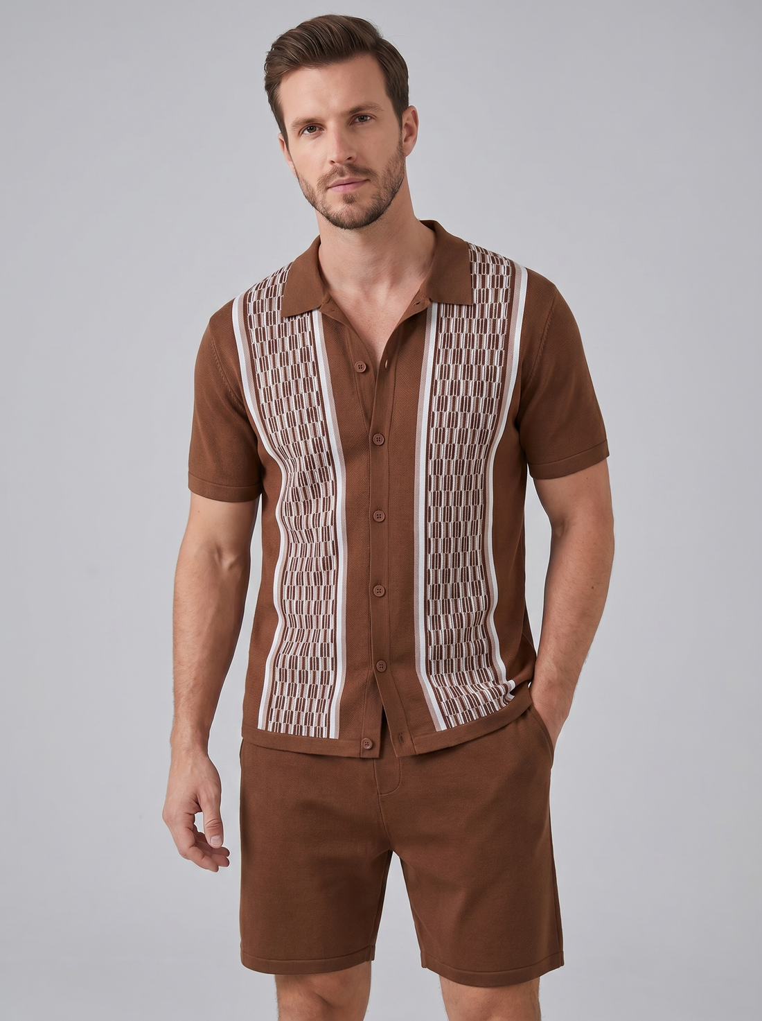 Men's Summer Set - Short Sleeve Shirt and Shorts Set