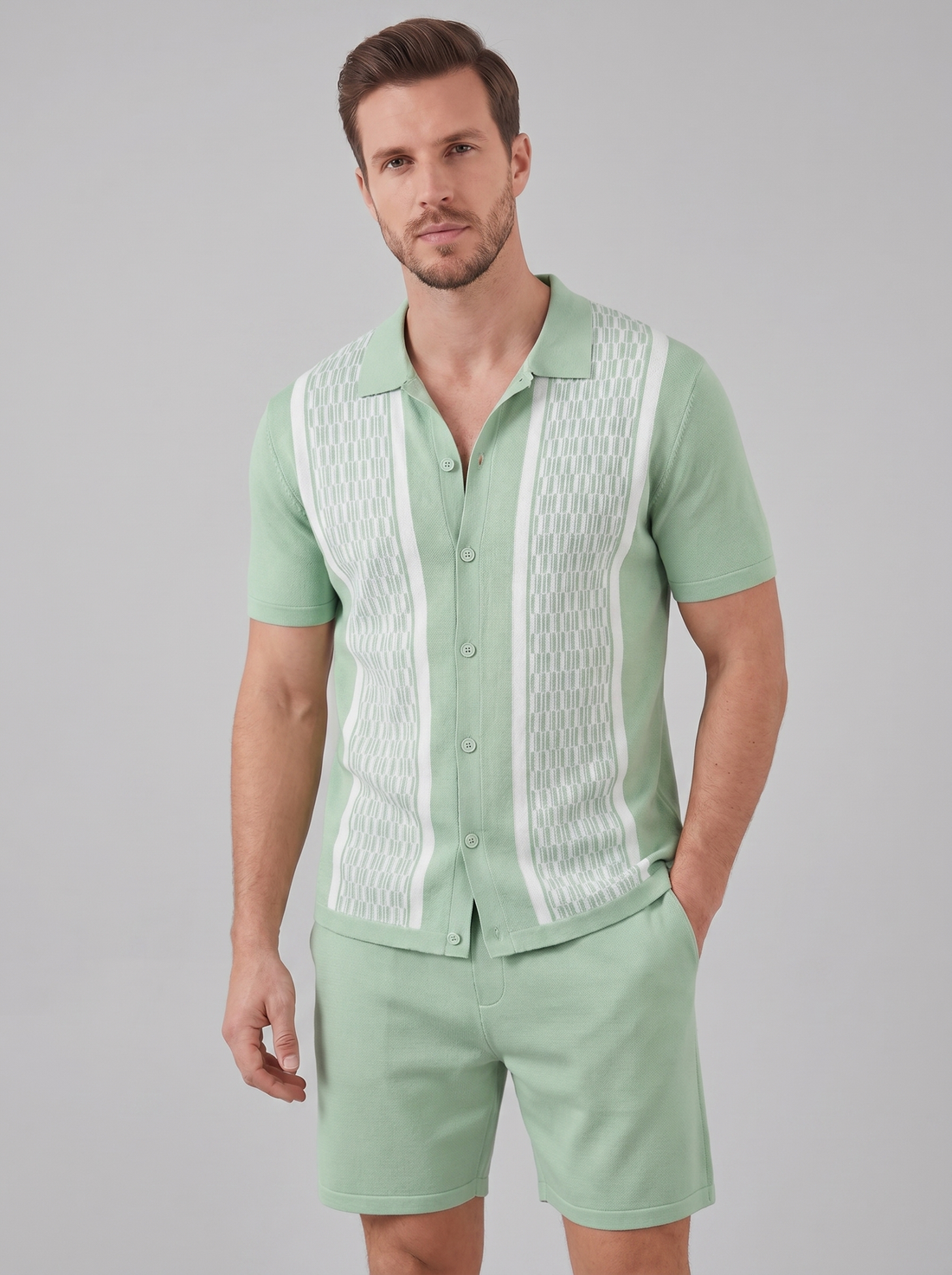 Men's Summer Set - Short Sleeve Shirt and Shorts Set