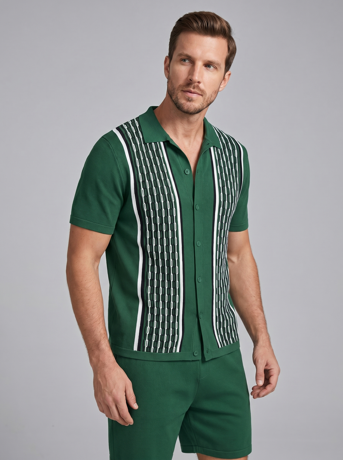 Men's Summer Set - Short Sleeve Shirt and Shorts Set