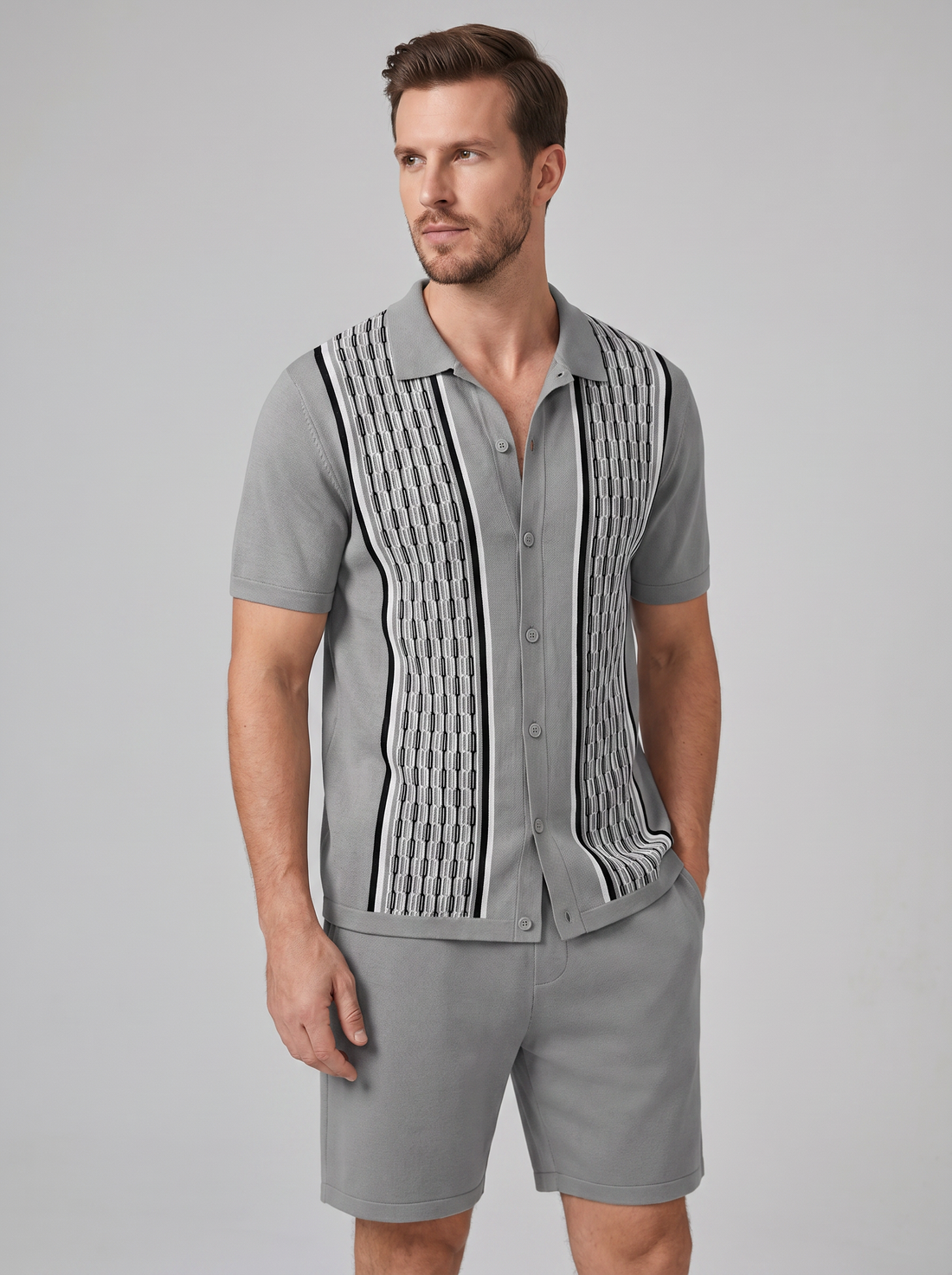 Men's Summer Set - Short Sleeve Shirt and Shorts Set