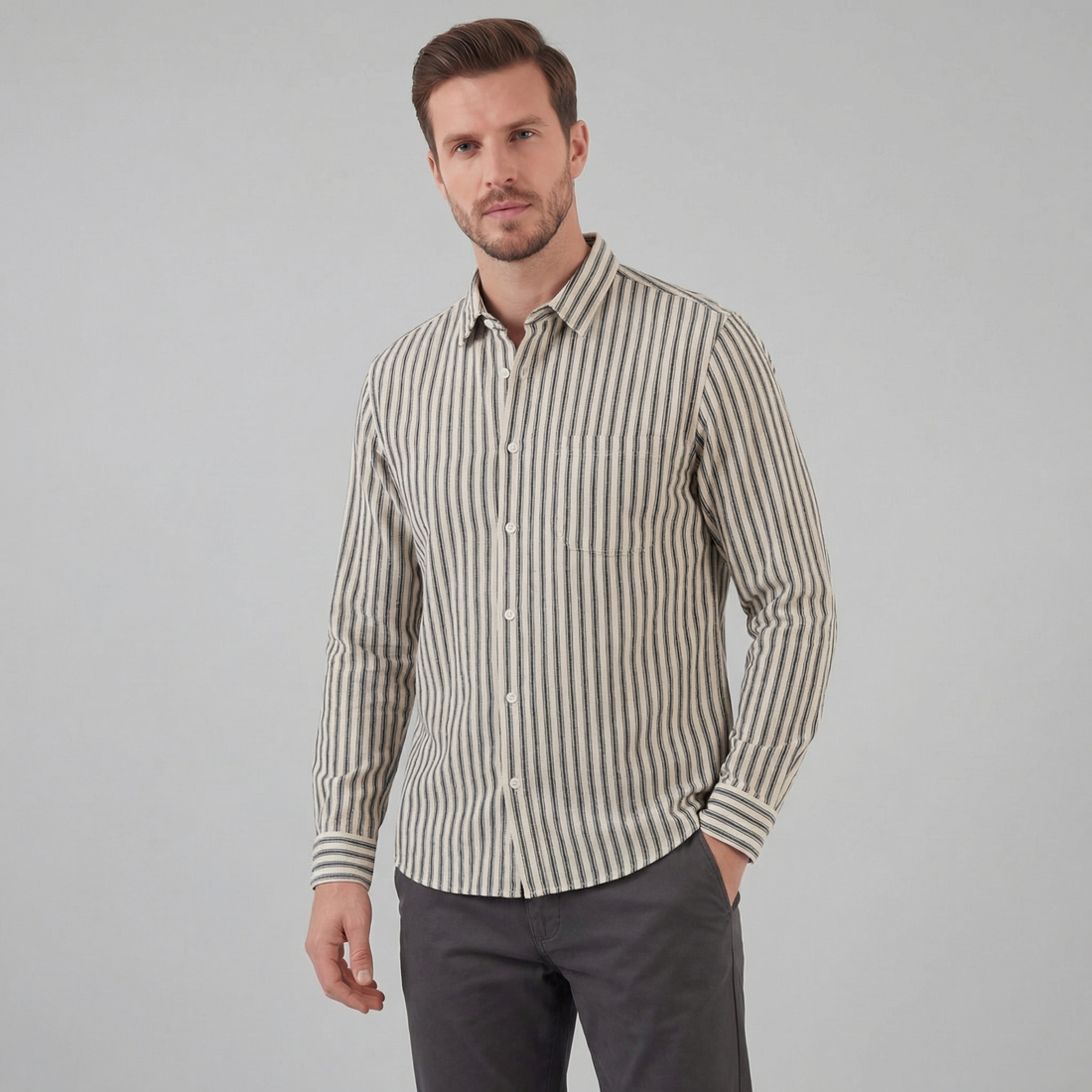 Men's Tailored Fit Striped Shirt