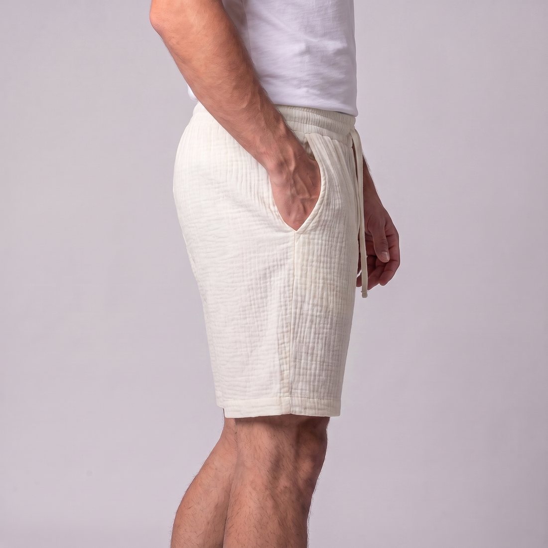 Men's Textured Drawstring Shorts