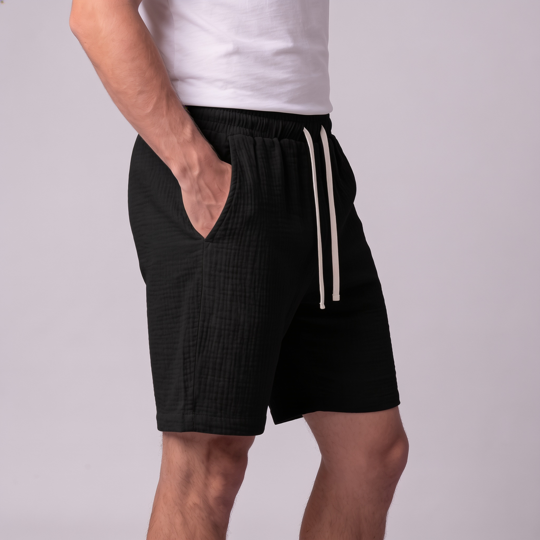 Men's Textured Drawstring Shorts
