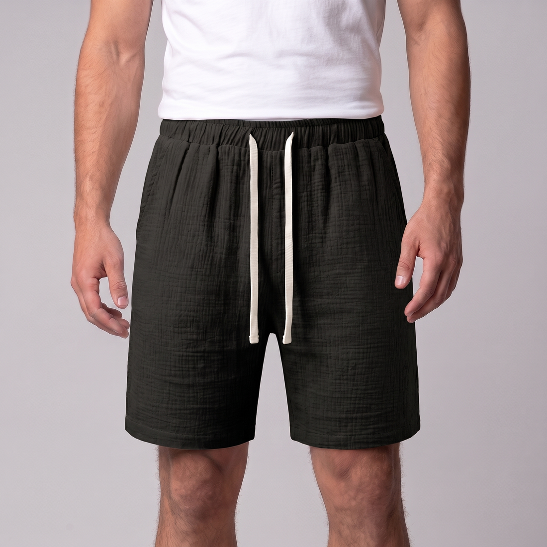 Men's Textured Drawstring Shorts