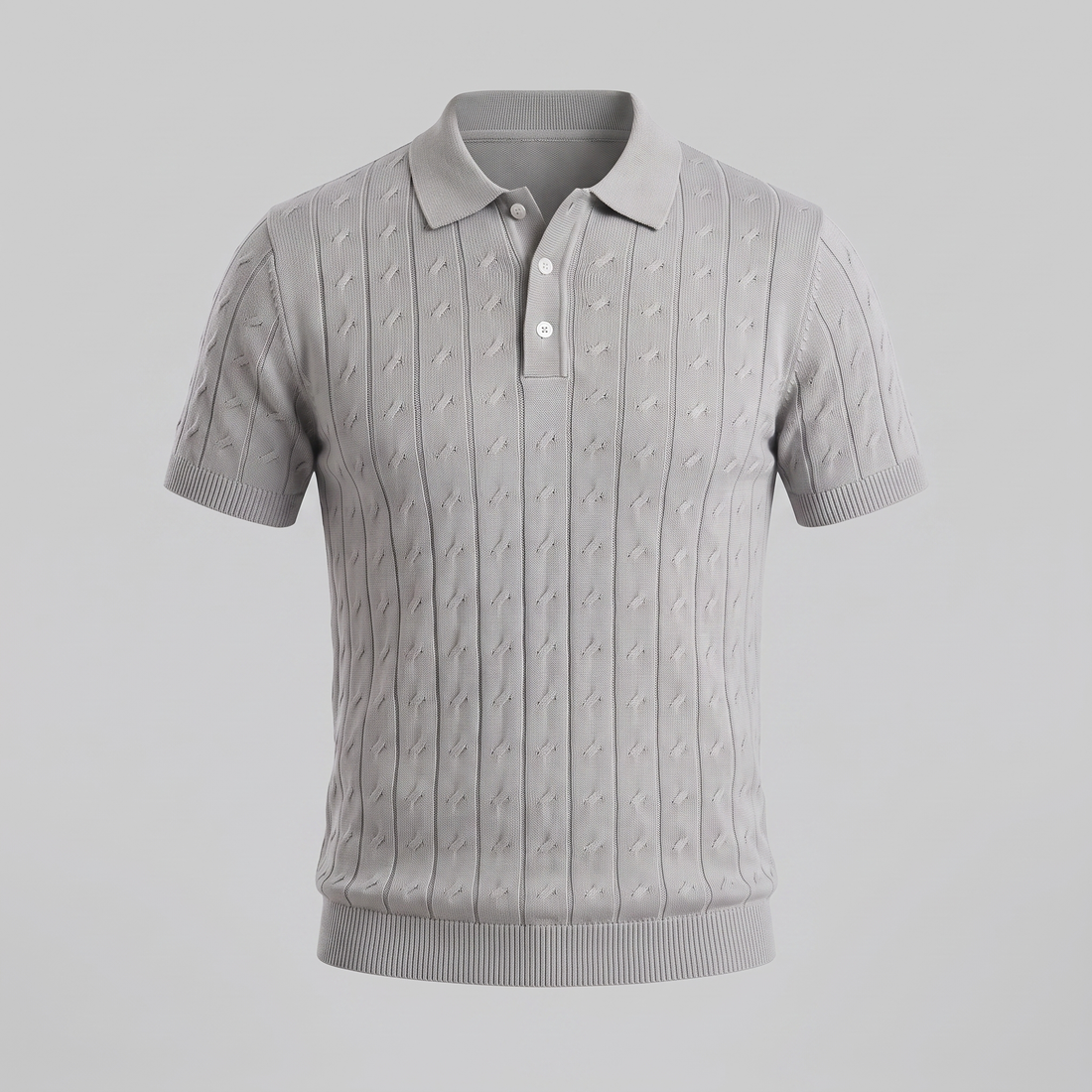 Men's Textured Knit Polo Shirt