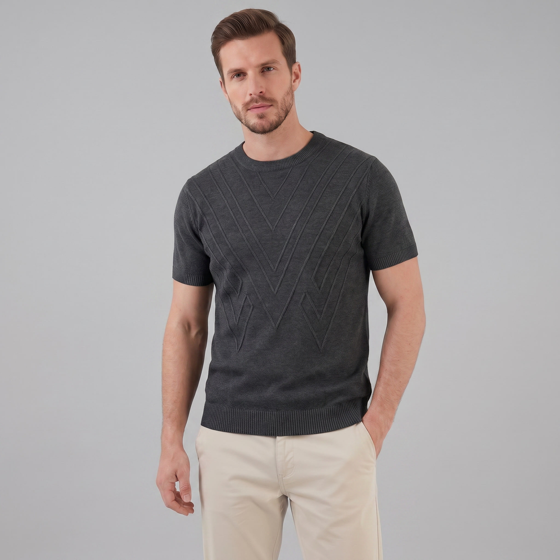 Men's Textured Knit T-Shirt