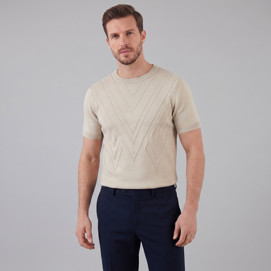 Men's Textured Knit T-Shirt