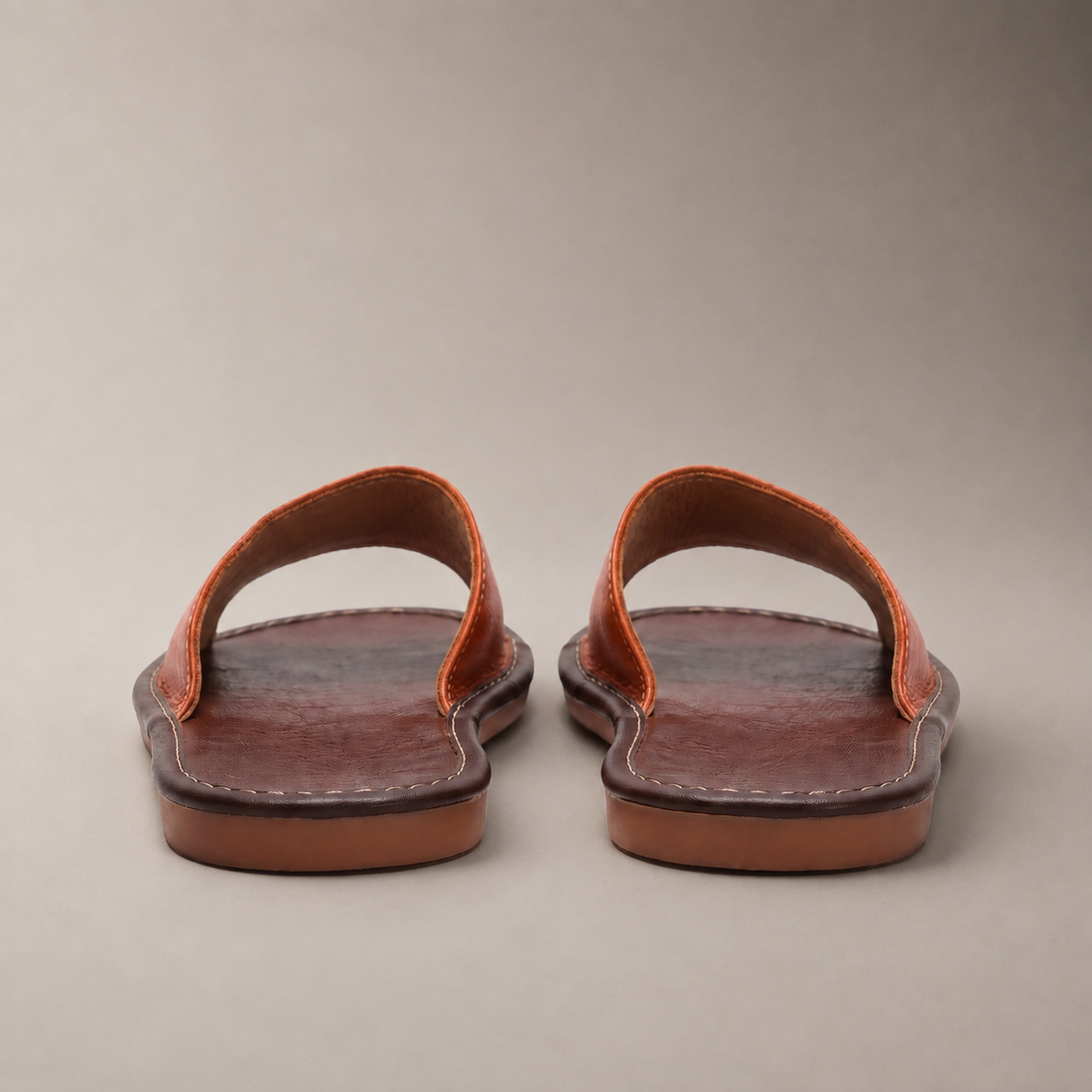 Men's Textured Leather Open-Toe Slide Sandal