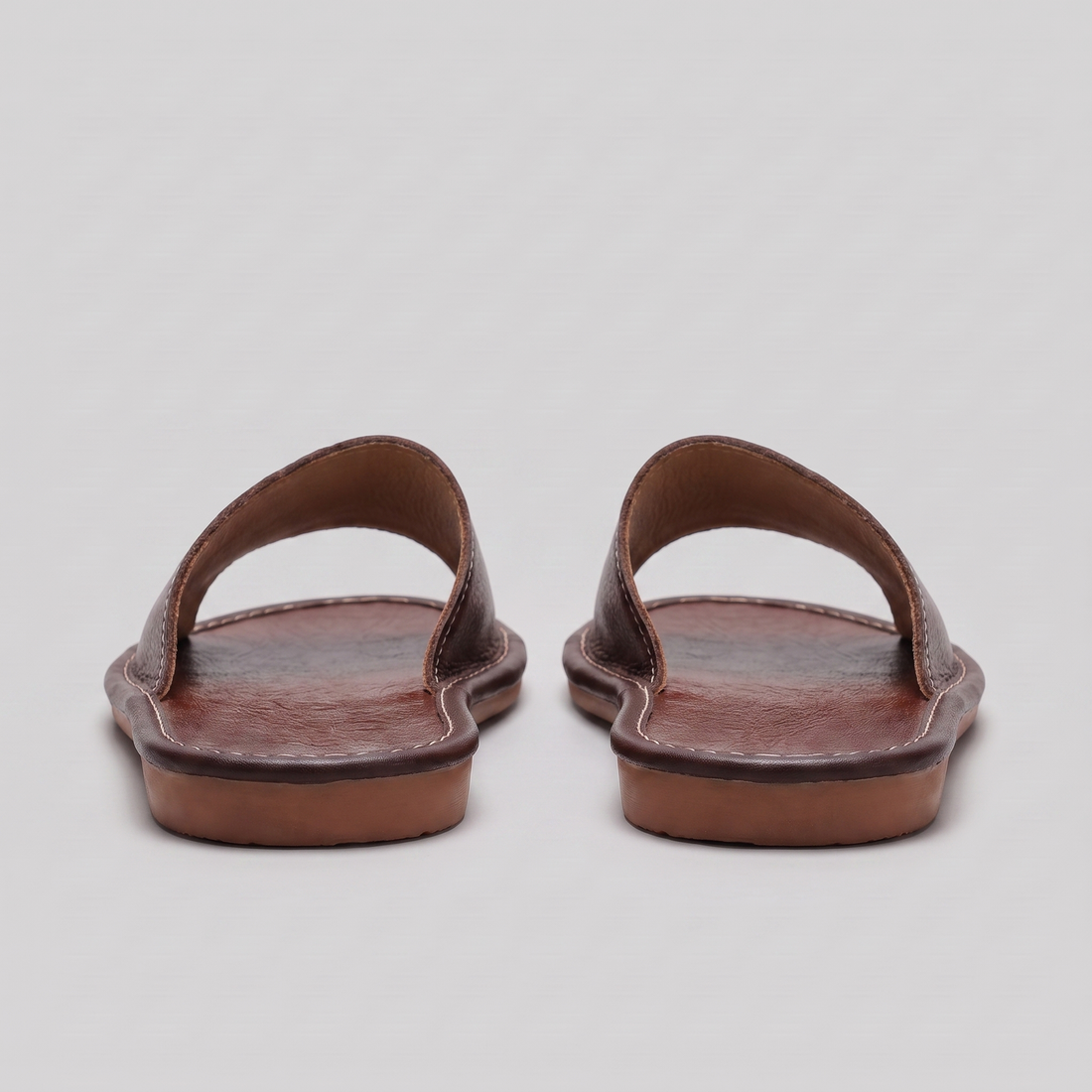 Men's Textured Leather Open-Toe Slide Sandal