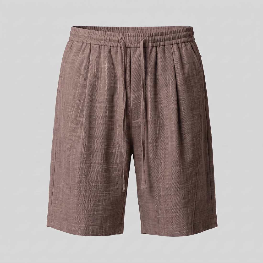 Men's Textured Polyester Drawstring Shorts