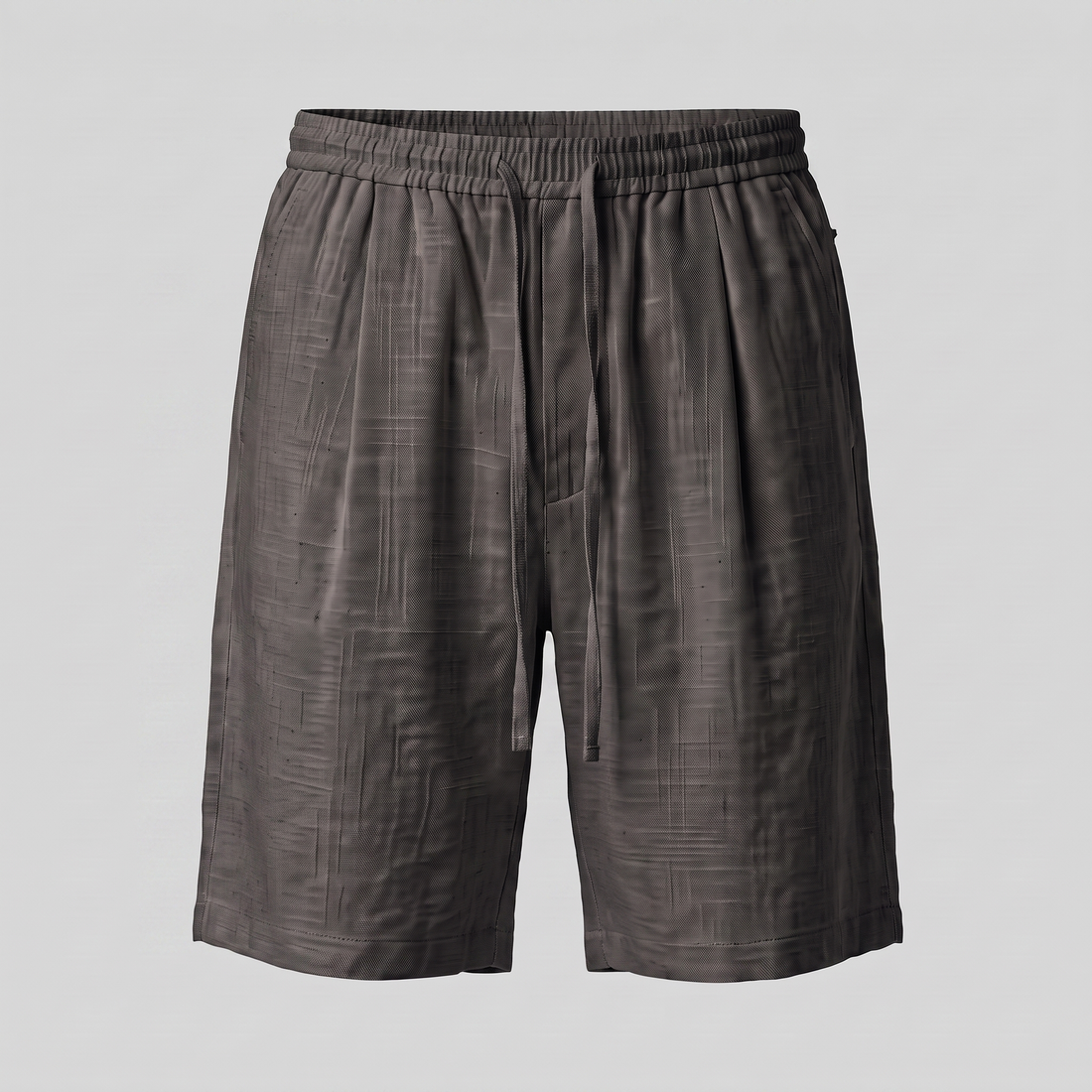 Men's Textured Polyester Drawstring Shorts