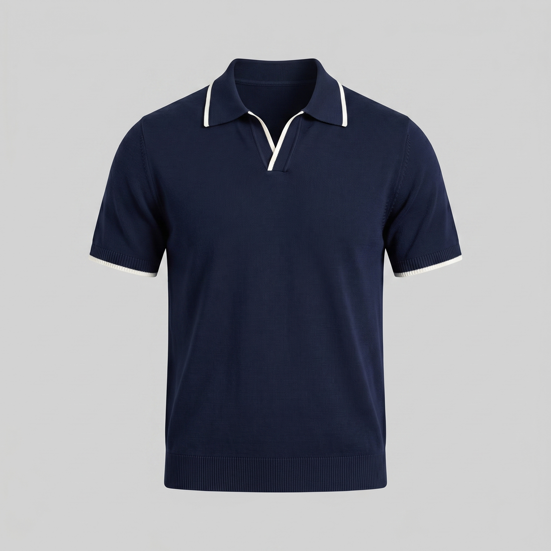 Men's Tipped Open-Collar Knit Polo