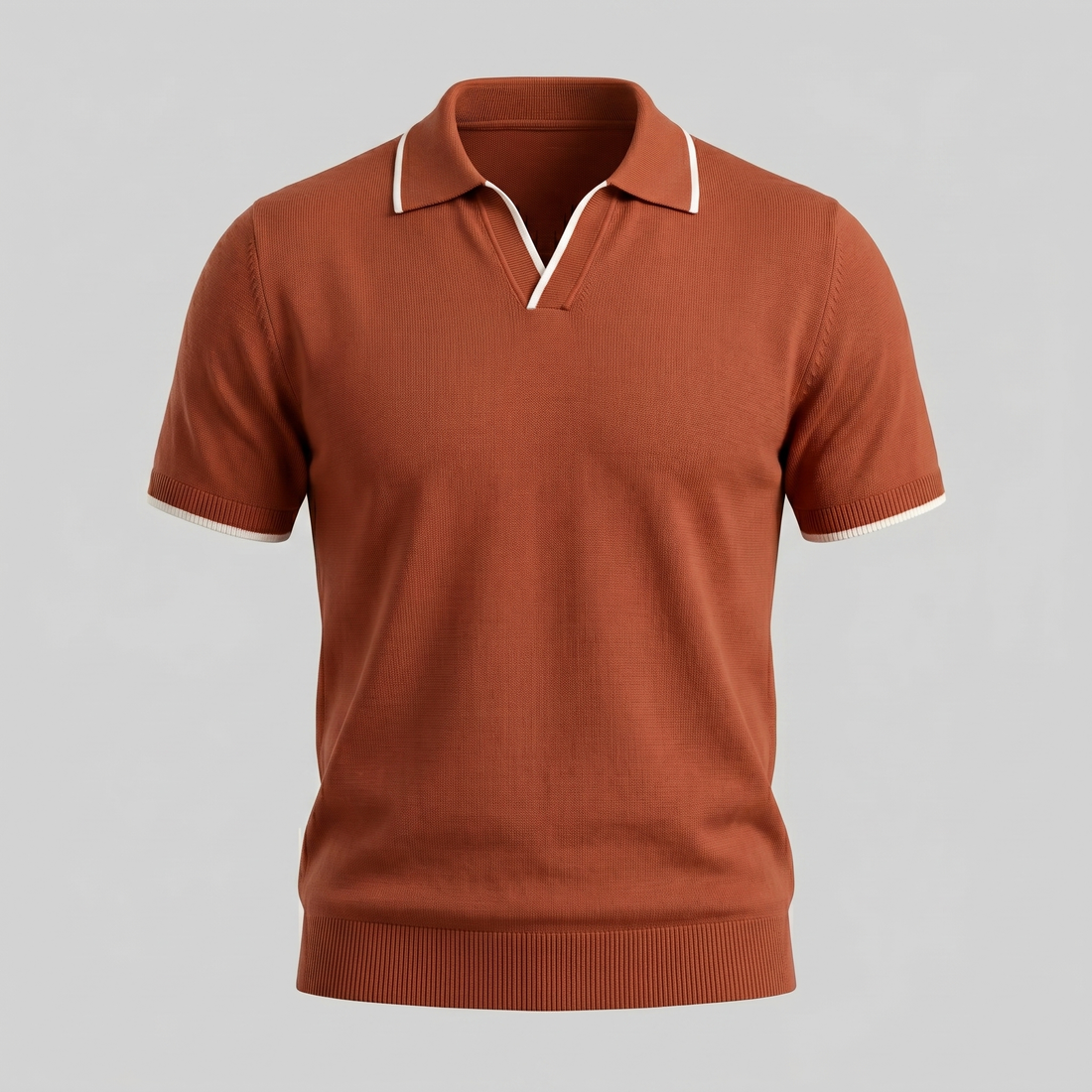Men's Tipped Open-Collar Knit Polo