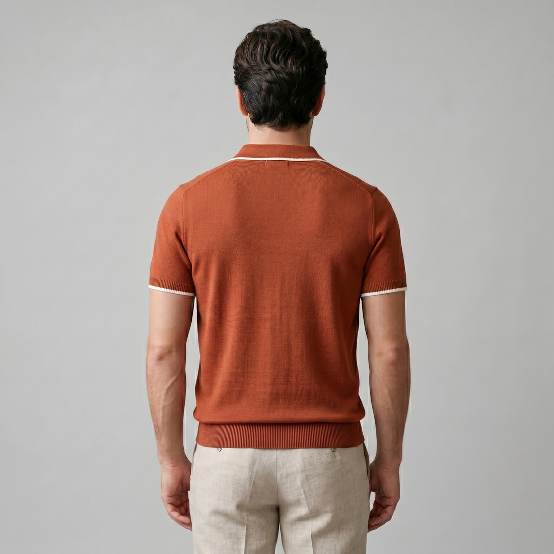 Men's Tipped Open-Collar Knit Polo
