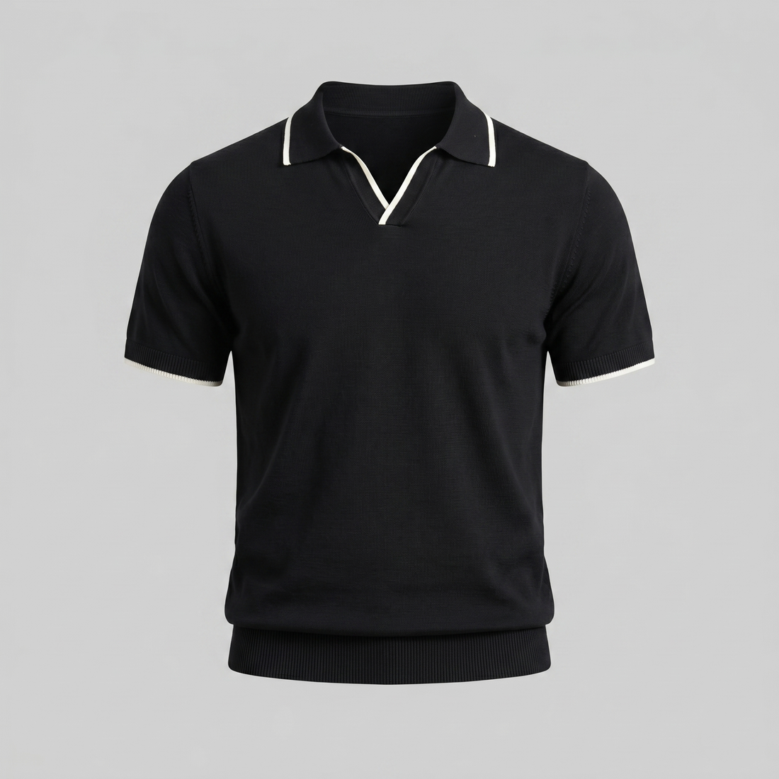 Men's Tipped Open-Collar Knit Polo
