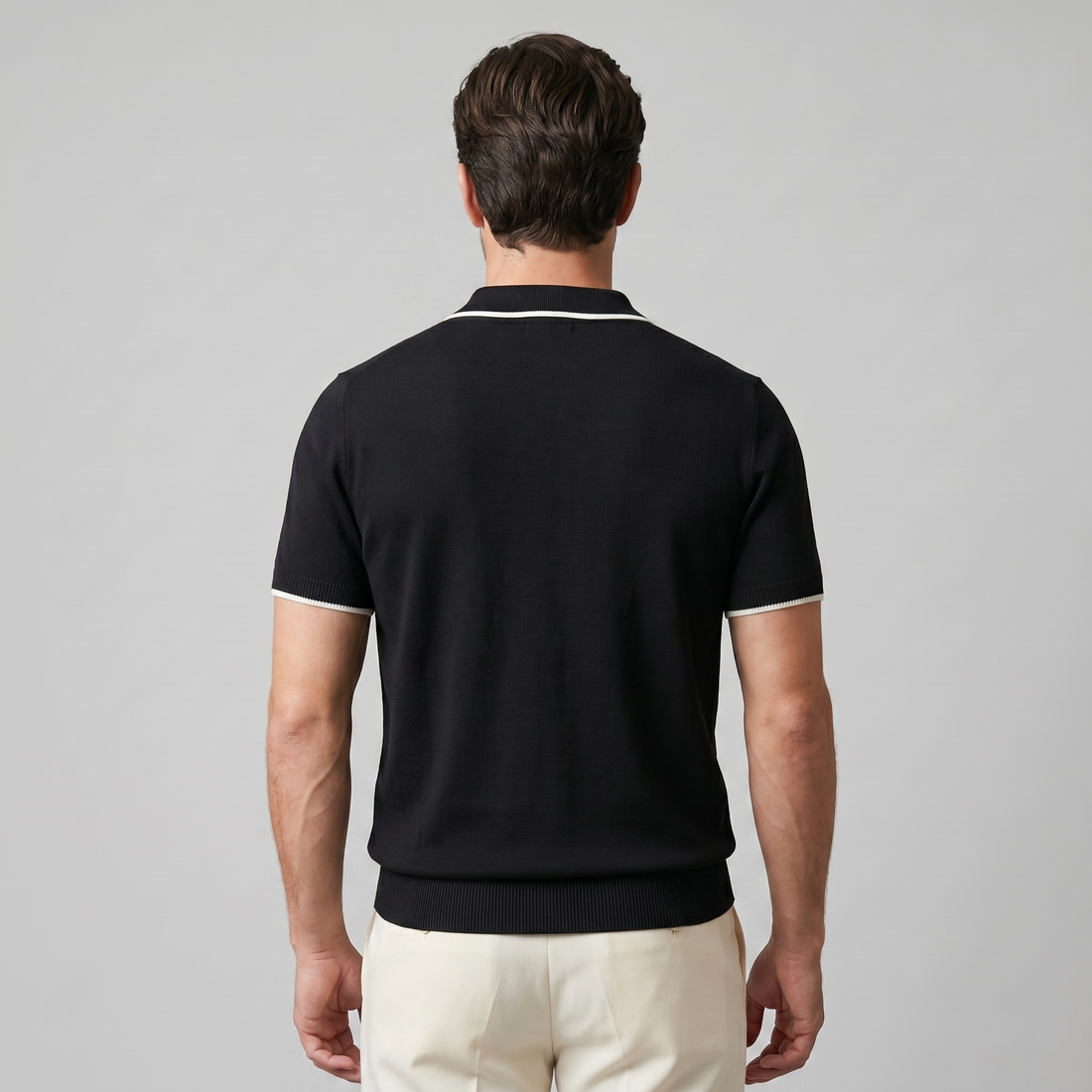 Men's Tipped Open-Collar Knit Polo